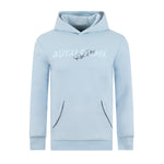 Light blue hoodie with Royal Padel branding on a white background