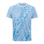 Blue patterned sports t-shirt on a white background