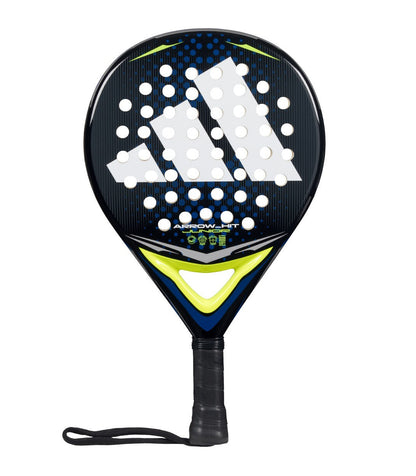 Black, blue and green junior Adidas padel tennis racket.