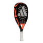 Black and orange Adidas padel tennis racket with a white logo.