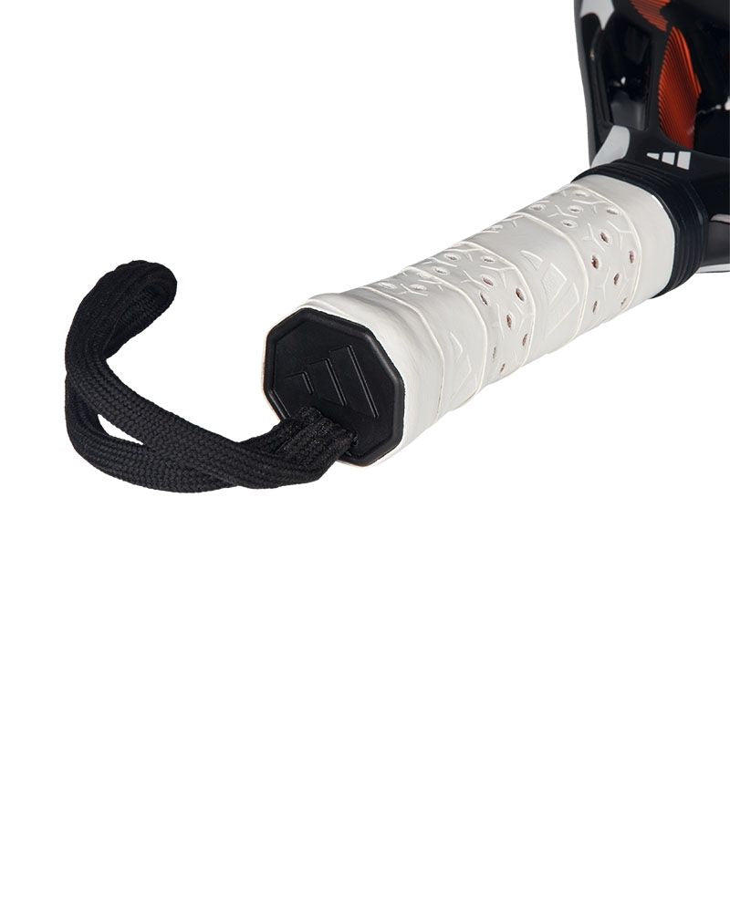 The handle of an Adidas Cross IT Team Ctrl 2026 padel racket on a white background.