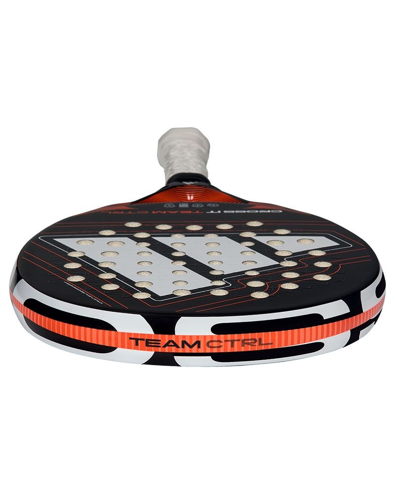 Top of an Adidas Cross IT Team Ctrl 2026 padel racket on a white background.