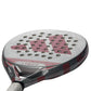 The face of a grey 2026 Adidas padel racket with red branding on a white background.