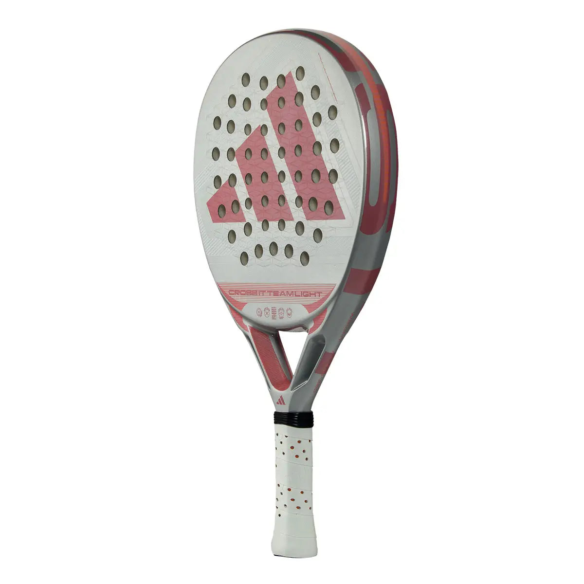 A grey 2026 Adidas padel racket with red branding on a white background.