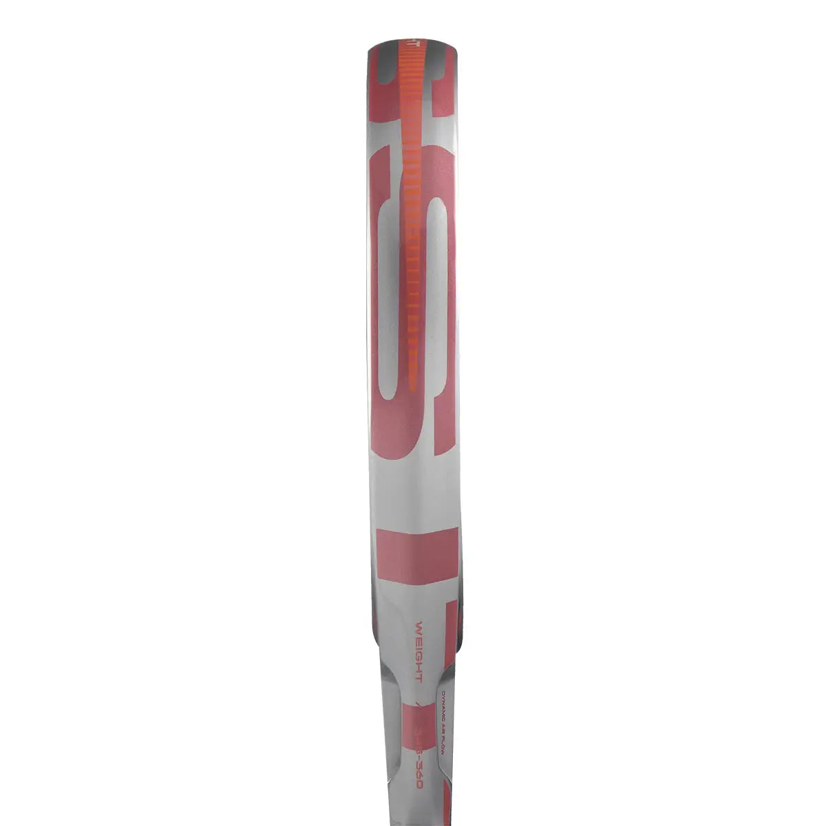 The side of a grey 2026 Adidas padel racket with red branding on a white background.
