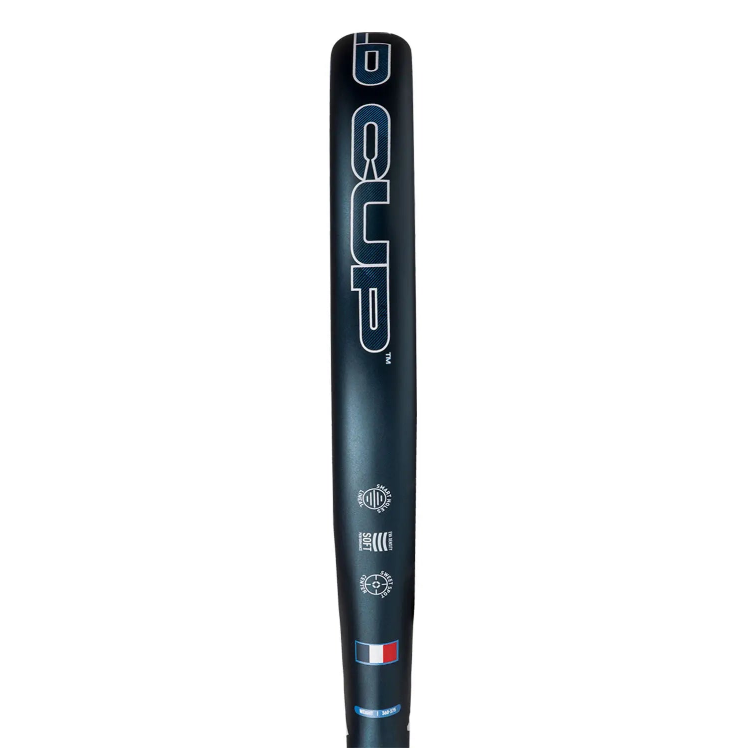 The side of a limited edition 2026 World Cup blue Adidas padel racket with red and white branding for the France national team.