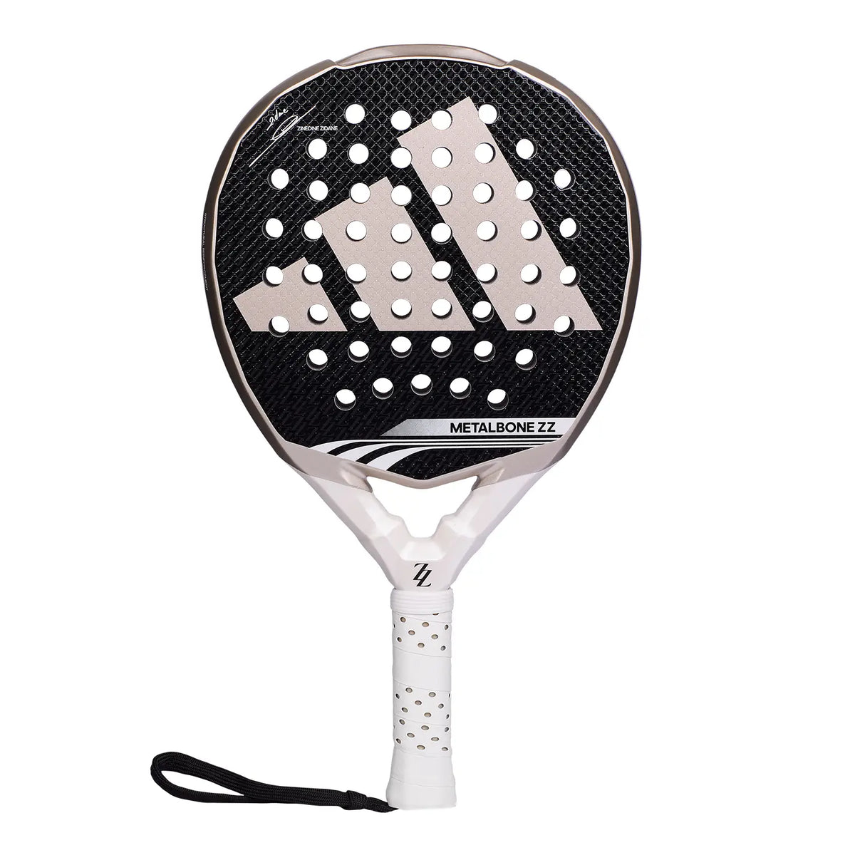 A limited edition Zinedine Zidane Adidas padel racket on a white background
