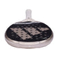 The top of a limited edition Zinedine Zidane Adidas padel racket on a white background