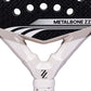 Close-up of a limited edition Zinedine Zidane Adidas padel racket on a white background