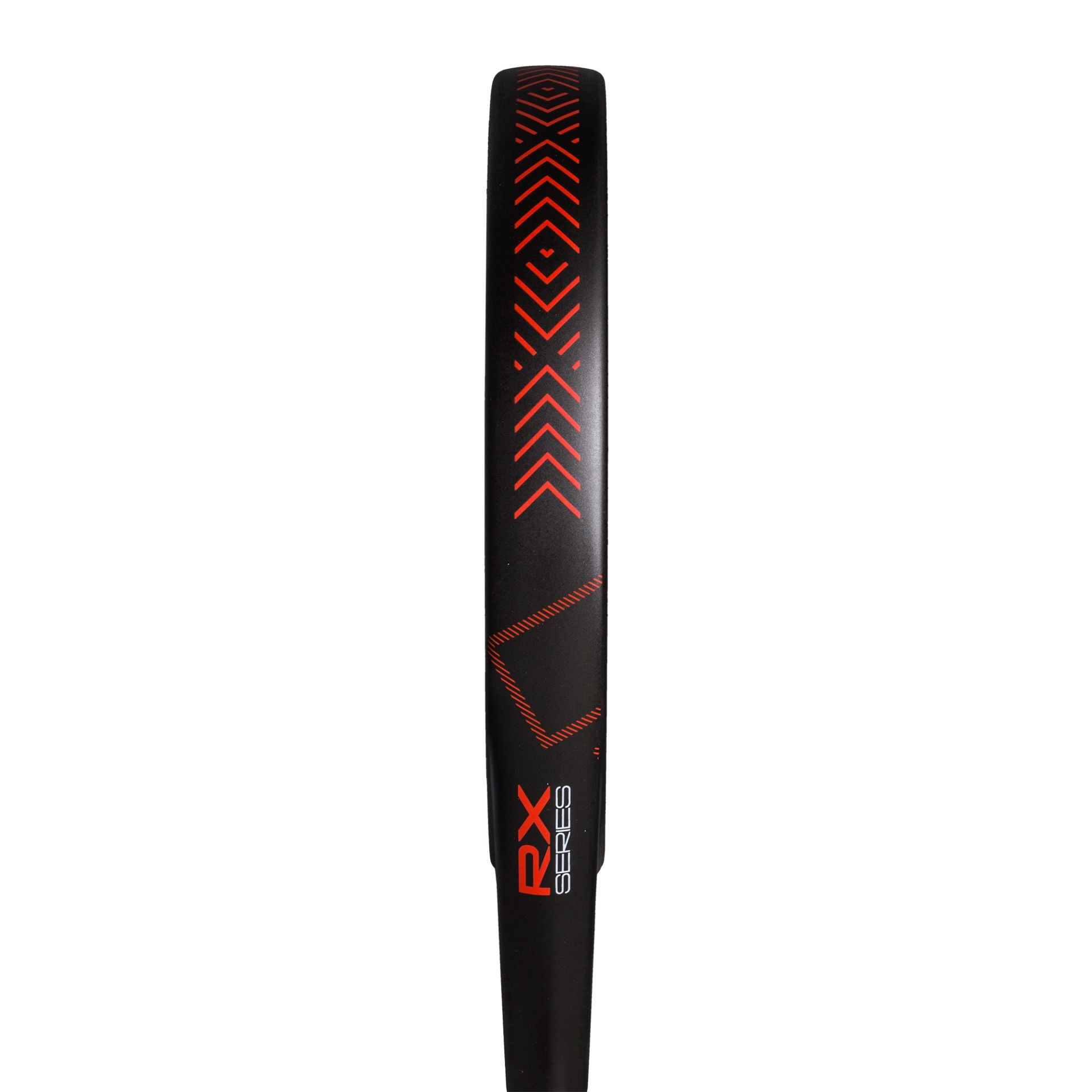 Adidas 'RX Series' padel racket showing branding on a white background to side