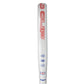 The side of a limited edition 2026 World Cup white Adidas padel racket with red and blue branding for the England national team.