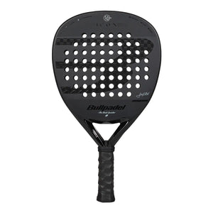 A black Bullpadel 2027 Icon padel racket on a white background.