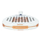The top of a Bullpadel Pearl 2027 padel racket with gold branding on a white background.