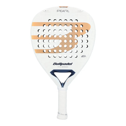 A Bullpadel Pearl 2027 padel racket with gold branding on a white background.