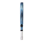 The side of a blue junior Bullpadel padel racket on a white background.
