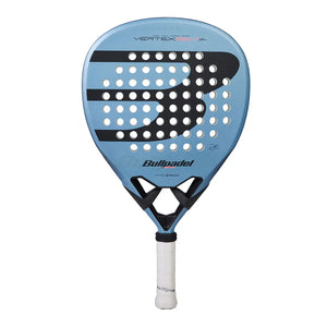 A blue junior Bullpadel padel racket on a white background.