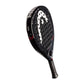 Black Head junior padel racket with a white logo on a white background.