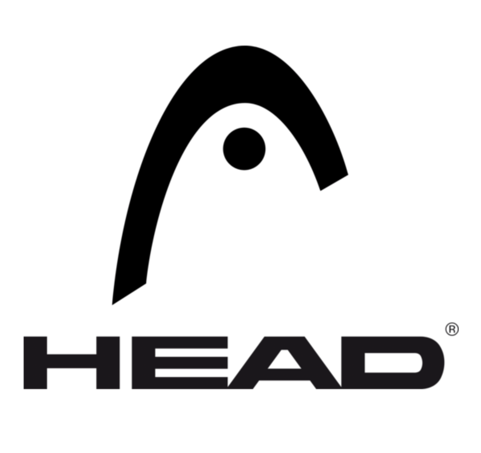 Black head logo on white background