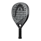 A black and grey Head padel racket on a white background.