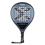 A grey Nox 2026 padel racket with bronze detailing on a white background.