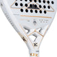 A close-up of a white 2026 Nox NextGen padel racket on a white background.