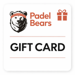 Padel Bears gift card with a bear logo and text on a white background