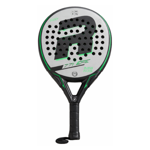 Grey Royal Padel Efe Extreme padel racket with green and black branding on a white background.