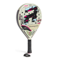 A cream Royal Padel Anniversario Light padel racket with black and pink branding on a white background.