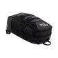 Black backpack with 'Royal Padel'  branding on a white background pictured from right side