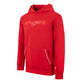 Red Royal Paddle women's hoodie with white accents and Royal Padel logo in red and white, white detail on pockets