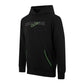 Black Royal Paddle Men’s hoodie with green accents and Royal Padel logo  with green detail on pockets