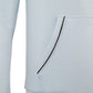 Light Blue Royal Padel blue hoodie close up of pocket detail with black trim