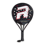 Black, white and red Royal Padel Whip padel racket on a white background.