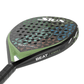 Siux Padel racket with geometric pattern on the face on a white background