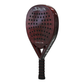 A red Siux Diablo Pro 4 padel racket on a white background.
