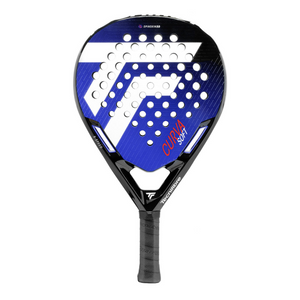Tecnifibre Curva Soft Blue and black padel racket with visible branding on a white background