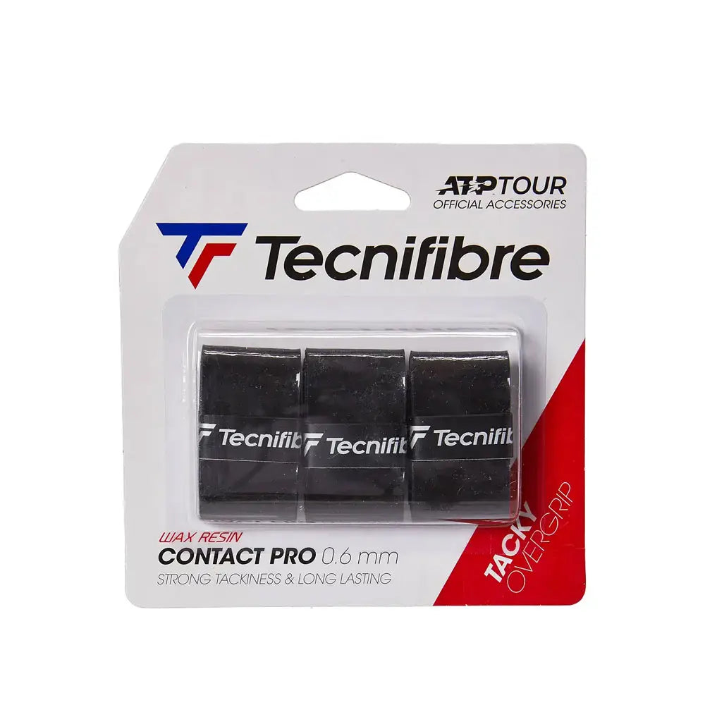 A pack of 3 Tecnifibre black padel racket overgrips.