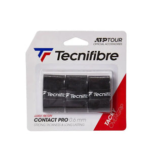 A pack of 3 Tecnifibre black padel racket overgrips.