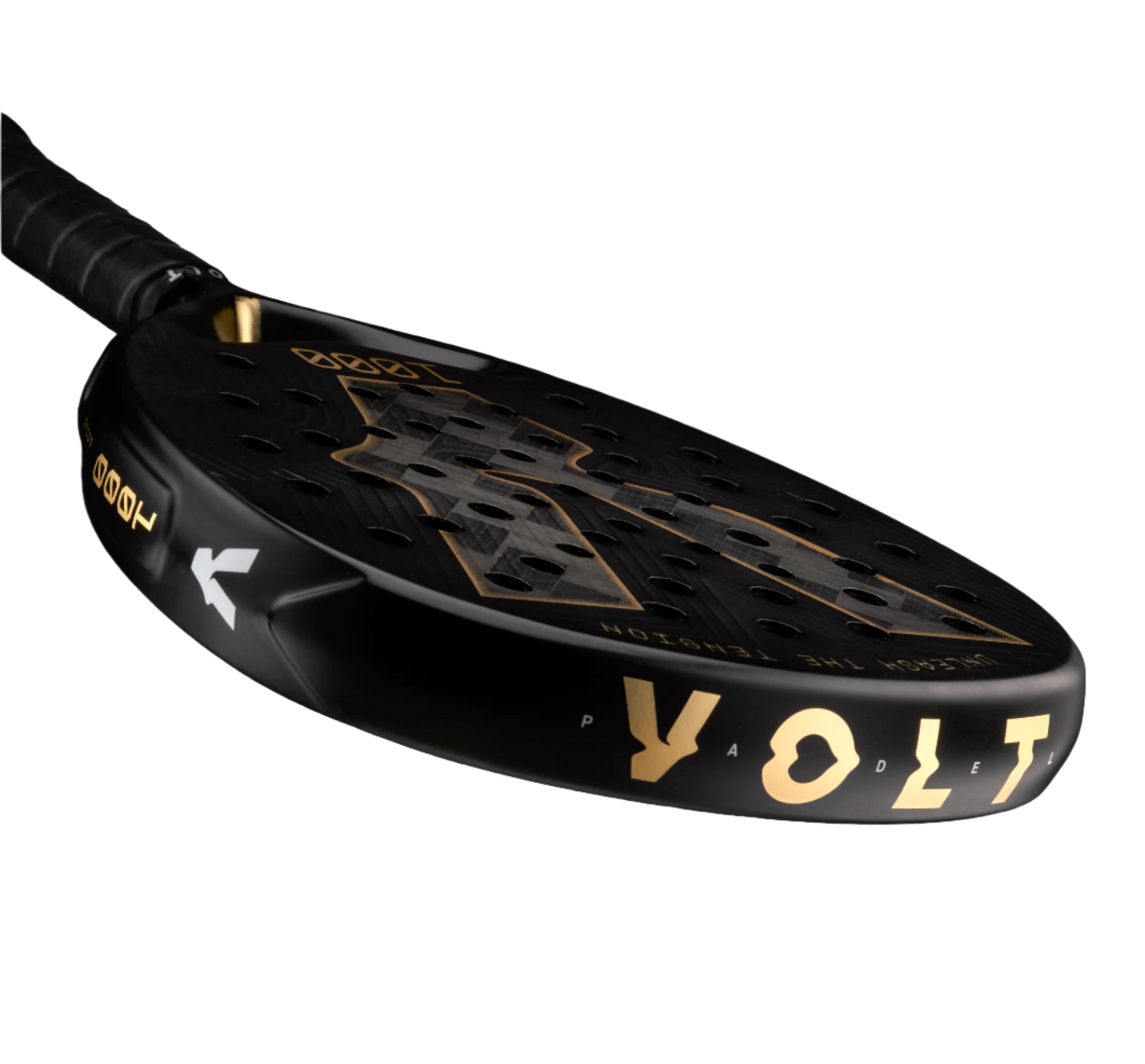 Black and gold paddle with 'VOLT' branding on a white background