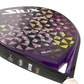 Purple Siux Padel racket with a geometric pattern on a white background.