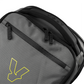 Gray backpack with a yellow Volt logo on a white background